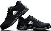 [BIAJIAZHUA] Steel Toe Boots Comfortable Lightweight Slip Resistant,Steel Toe Boots for Men Anti-Smash Anti-Colision,Construction Shoes Slip-Resistant Outsole,Working Shoes for Women(8.5)