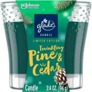 Glade Candle Jar, Air Freshener, Twinkling Pine & Cedar, Limited Edition Scent,