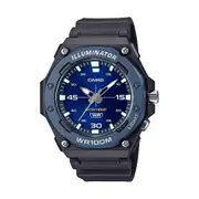 Casio Ana Heavy Duty Led Light 100M Water Resistant Water Resistant Blue Face Black Resin Band