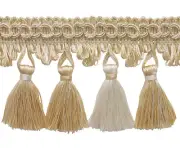 Ivory Ecru Sand 2.75" Tassel Fringe Trim Seashell [5 Yards]
