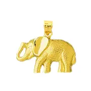 14K Gold 22MM Elephant Pendant