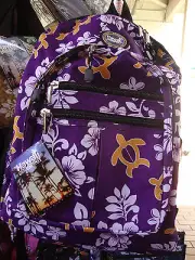 Purple Hawaii Spirit Hawaiian Print School Backpack Hiking Travel Beach H-02