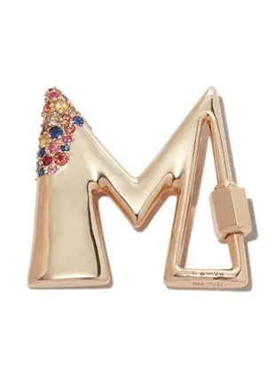 MARLA A 14K YG MIXED SAPH LETTER M LOCK