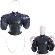 SAHOOSAFETY Sexy Costume Zipper Shoulder Straitjacket SM Leather Handcuffs Body Bondage Arm Restraints BDSM Toys For Men And Women