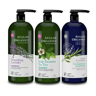 獨家授權代理商【Avalon Organics】有機精油家庭號洗髮精(薰衣草、茶樹、湛藍B群) 946ml/32oz