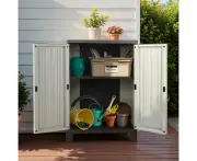 Lockable Outdoor Storage Cabinet Weather Resistant Adjustable Shelf 92cm