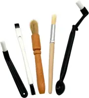 Coffee Brush Set Wooden Nylon Brushes for Espresso Machine & Grinder Cleaning