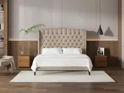 My Style Winged Headboard & Slimline Base - King / Natural / Slimline Base