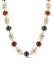 Chloe and Madison Plated CZ Gem Choker Necklace