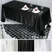15 pcs 72x120" RECTANGLE Satin TABLECLOTHS Wedding Party Reception Linens SALE
