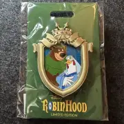 Disney WDI Pin 50th Anniversary Crest Robin Hood Little John Lady Kluck LE 300