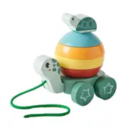 Zookabee Wooden Pull Along Stacking Turtle Baby/Toddler Educational Play Toy