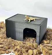 Reptile Slate Hide Real Stone Basking Enclosure Bearded Dragon Cave Accessories
