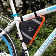 Triangle Bike Bicycle Cycling Riding Bag Panniers Frame Tube Tools Wallet Orange