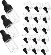 20Pcs Transparent Mini Dropper Bottles with Fine Tip Lids for Perfume Essential Oils and Sample Storage Leak Travel Containers for Liquids