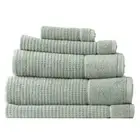 5pc Renee Taylor Cambridge 650GSM Textured Bath/Hand/Face Towel Mat Eucalyptus