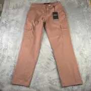 Kenneth Cole Cargo Pants Mens 32x30 Techni Cole Red Clay Tapered Fit New $79