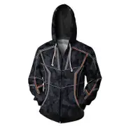 Avengers 4 Iron Man Cosplay Costume Tony Stark Men Hoodie Zip Sweatshirt Hooded Jackets Fancy Dress -NMAOV 4XL