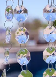 30' Long Octagon Acrylic Crystal Garland Strand Hanging Wedding Decor Trees