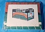 Rare Junior Loft Bed Curtain Set Football Stadium Hanging Panel Kids Room