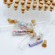 10x Small Clear Glass Bottle Wishing Vials Storage Cork with Stopper Z2A1