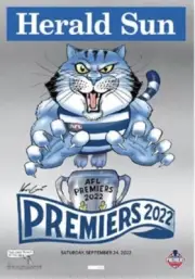 2022 Geelong Cats Mark Knight Foil Premiership Poster Limited Edition