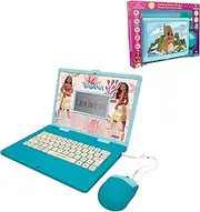 Lexibook, Disney Princesses Moana Bilingual French English Learning Computer Toy for Kids with 124 Languages Writing, Math, Logic, Music and Games JC598VNFR Blue