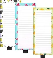 OSYLICT 3 Pack Magnetic Notepads for Refrigerator,Grocery List Magnet Pad with Pen Holder for Fridge,Fruit Design Shopping,to do List,Memo,Note,Recipes List.50 Sheets per Pad 7.87 x 3.15 inch