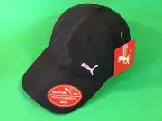 PUMA Adjustable Adult Snapback Hat OSFA ONE SIZE Black w/Pink-Blue Puma NEW