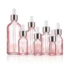 5ml - 100ml Pink Glass Dropper Bottles for Essential Oil Perfume with Pipette