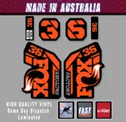 FOX style Factory 36 - 2021 Fork Decals Stickers ORANGE/black Laminated