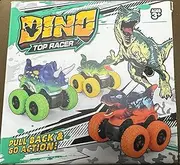 Generic JCLI Supply Dino Top Racers, set of 6 different Dinosaur Vehicles with Traction Tires, Pull Back & Go!