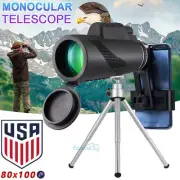 Day/Night Military Telescope 80X100 Zoom HD Monocular Mobile Telescope + Tripod