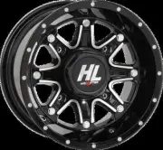 HL4 Rr Wheel Gloss Black Machined 12x7 4/110 2+5 -47mm Rubicon 500 4x4 01-09