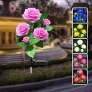 LED Solar Rose Lights Waterproof Rose Garden Light, Rose Flower Lights