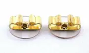 FOUR 16 MM - 3/5 INCH PLASTIC PAD GOLD COLOR BOLO TIE SLIDE FINDING CF116-122222