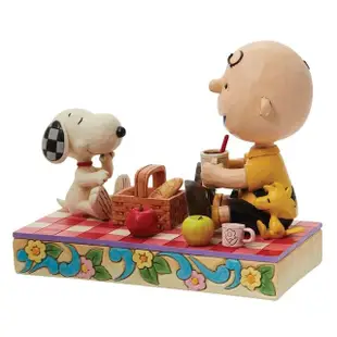 【Enesco】精品家飾 SNOOPY 查理布朗與史努比和胡士托野餐居家擺飾