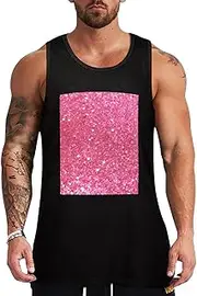[NQHJT] Men Tank Tops Sparkling Glitter Sleeveless T Shirts for Men's Fitness Quick Dry Gym Tank Top for Men