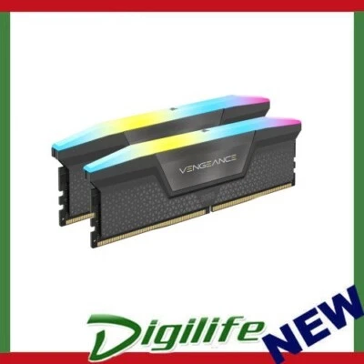 Corsair Vengeance RGB 64GB (2x32GB) DDR5 5600MHz AMD Ready Memory - Cool Grey