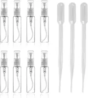 Pack of 8 Mini 5 ml Bottles Spray Bottle, 3 Pieces Burette Perfume Atomiser Spray Bottle Empty Refillable Atomiser for Travel, Lotion, Perfume