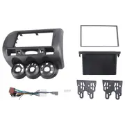 Car Radio Fascia for Fit Jazz City LHD One Din Dvd Stereo Cd Panel Mount Installation Trim Kit Fram SilverGray Black