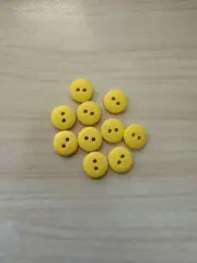 Matt Smart Buttons 11mm: Yellow Pack of 10