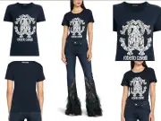 Roberto Cavalli RC Lynx-Print Monogram Cotton Top Lounge Iconic US Xs