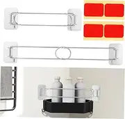 ULTECHNOVO 2 Pcs Rv Shower Corner Storage Bar Rv Organization And Storage Stainless Steel 304 Bathroom Storage Supply Fixing Rod For Storage Silver