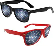 2-Pack 3D Diffraction Glasses, Cool Rave Glasses, Perfect for Valentines Day Accessories, Rave Party, Wedding Party, Musical Evening, Fireworks Shows