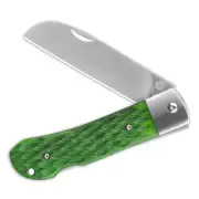 QSP Knives Worker Lockback 128-B Knife Bohler N690 Steel & Green Bone