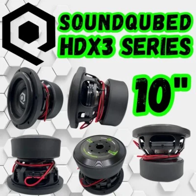 SoundQubed 10" HDX3 Subwoofer D2 Dual Voice Coil 1500 Watt RMS Power