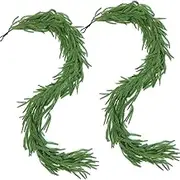 Christmas Norfolk Garland, 2.44 m, Artificial Greenery for Door, Window, Wall, Party