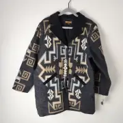 Pendleton Coat Womens XL Gray Wool Aztec Jacket Southwestern Ranch Western New