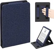 WALNEW Flip Case for 6” All-New Kindle 11th Gen 2024/2022 (Model No. C2V2L3, RS23CV), Vertical Multi-Viewing Stand Cover with Two Hand Straps and Auto Wake/Sleep for Kindle 11th Generation